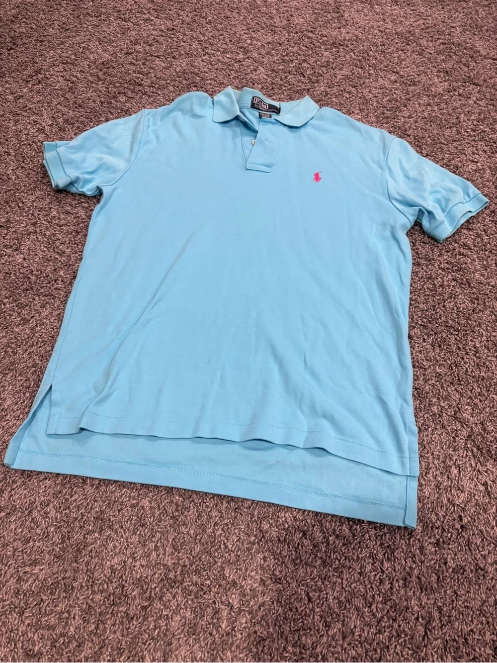 Ralph Lauren Sky Blue Polo with Pink Pony